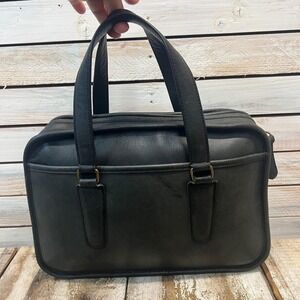 Vintage Coach 9706 Skinny Flight Bag Black Leather USA Coach Strap